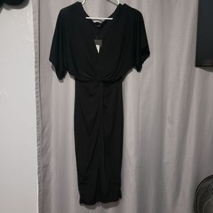 full grown knot dress black